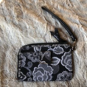 Thirty-one wristlet black & white lace pattern